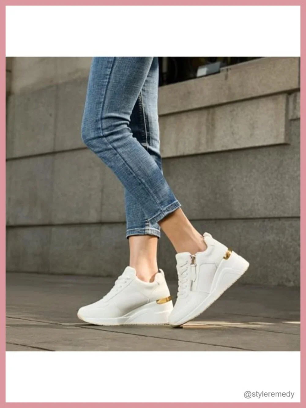 Women's Wedge Sneakers Platform Tennis Shoes Breathable Lightweight Lace-Up